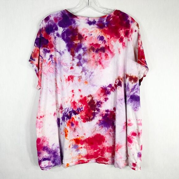 Avenue Plus Size 30W 32W Top Beauty Queen Tie Dye Pink Purple Sequins Beaded 783 - Picture 2 of 10